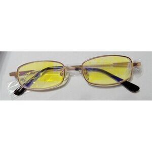 CessBlue Gold Rectangle Blue Light Computer Reading Glasses 116987